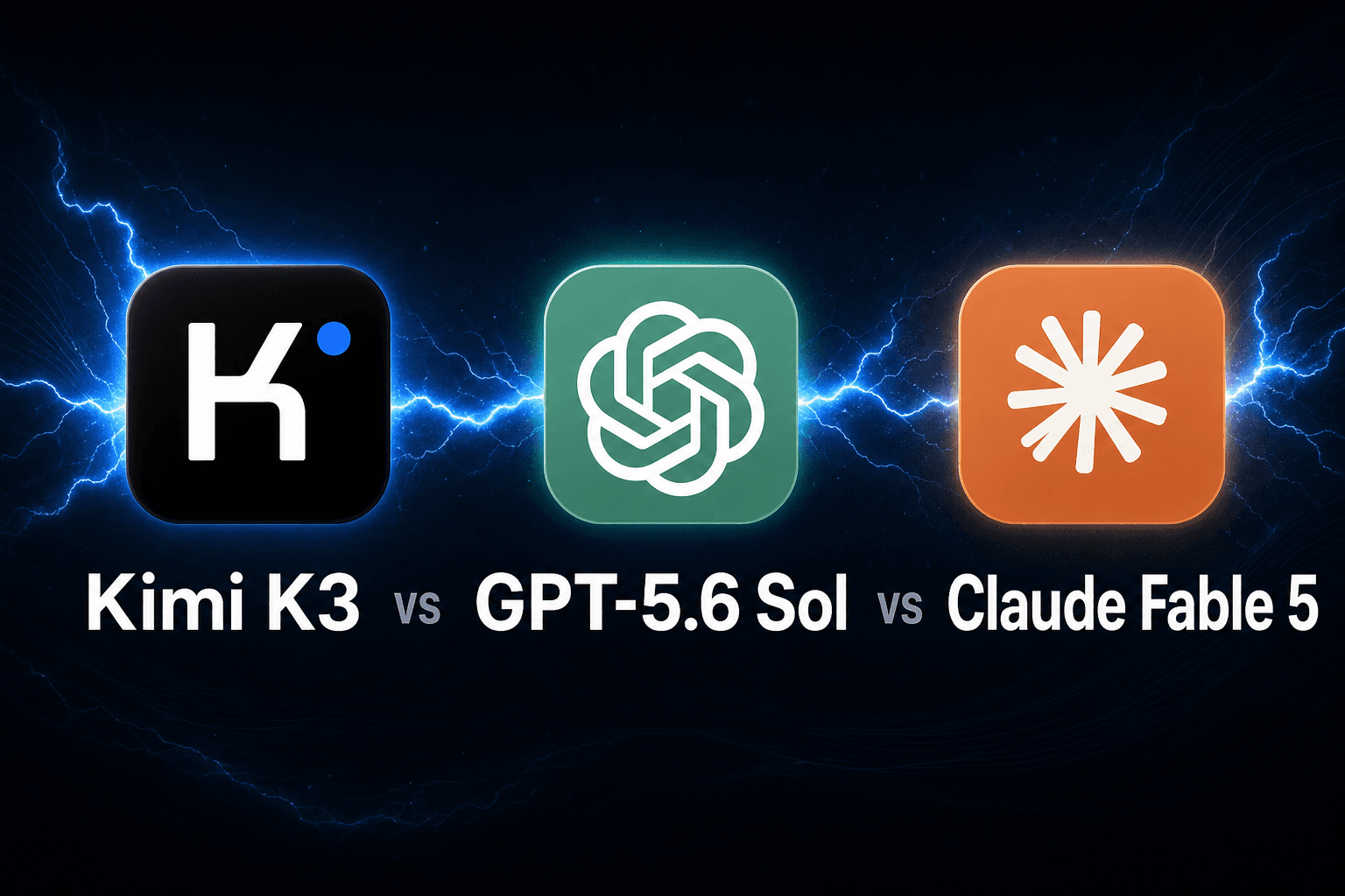 مقایسهٔ بصری Kimi K3 با GPT-5.6 Sol و Claude Fable 5؛ رقابت مدل‌های با وزن باز